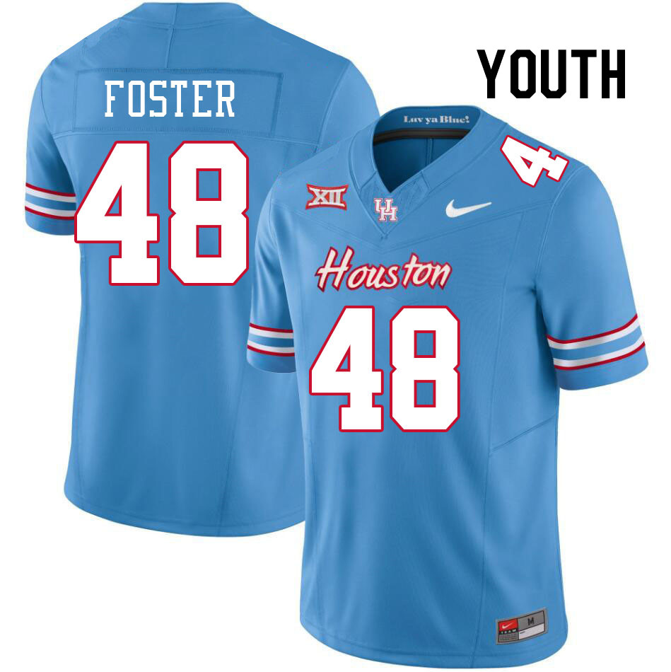 Youth #48 Brock Foster Houston Cougars College Football Jerseys Stitched-Oilers